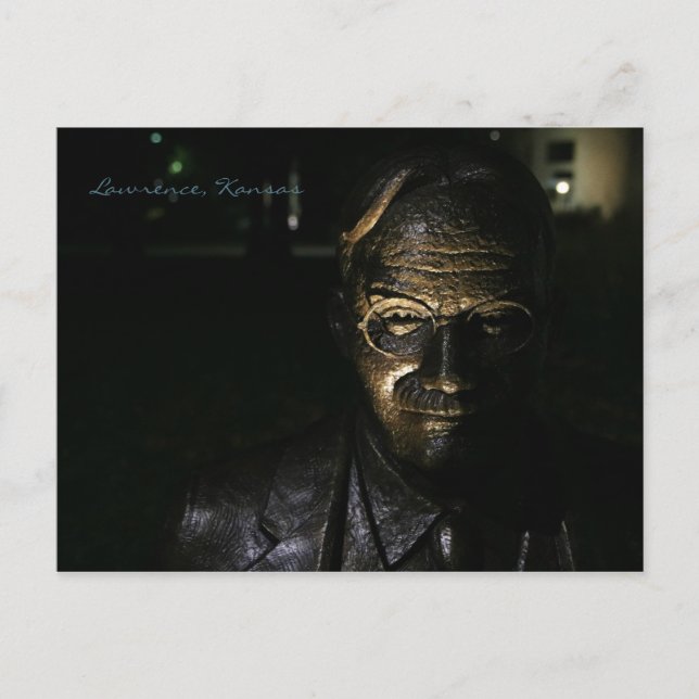 Postal de la estatua de bronce de James Naismith (Anverso)