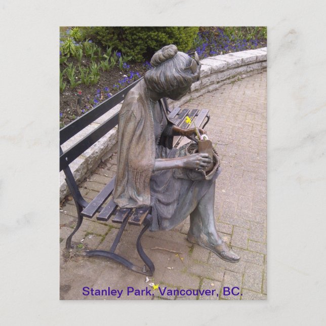 postal de la estatua de Stanley Park (Anverso)
