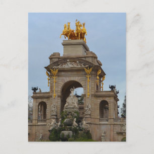 Postal de la estatua del Parque de la Ciutadella d