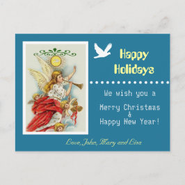 postal de la familia Happy Holidays