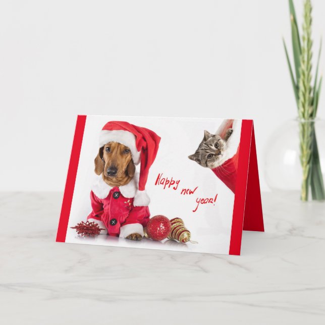 Postal de la Feliz Año Nuevo con la imagen de (Anverso)