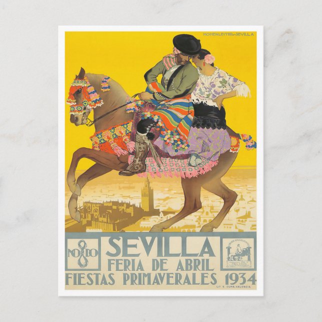 Postal de la Feria de Sevilla de 1934 (Anverso)