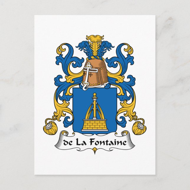 Postal de la Fontaine Family Crest (Anverso)