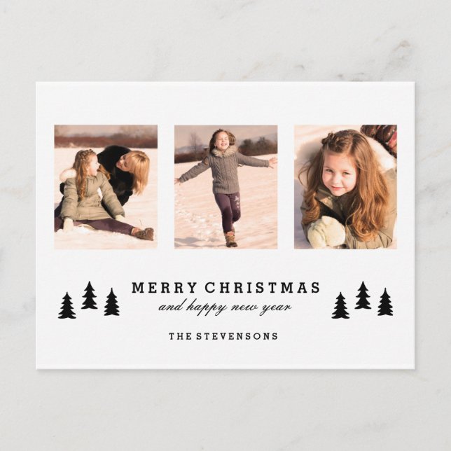 POSTAL DE LA FOTO DE LAS FELICES NAVIDAD DEL ÁRBOL (Anverso)