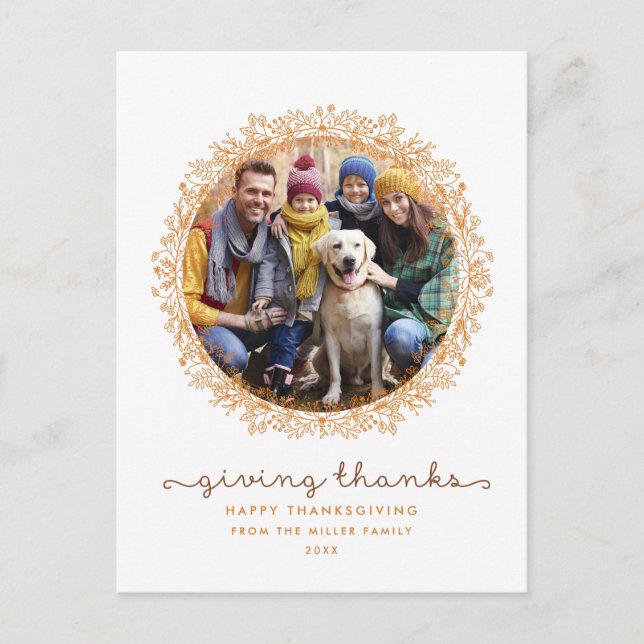 Postal de la foto del Día de Acción de Gracias de  (Anverso)