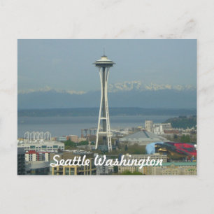 Postal de la foto del horizonte de Seattle