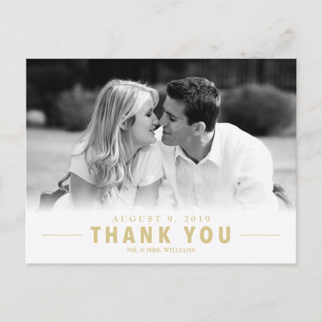 Postal de la foto del Personalizado de las gracias (Anverso)