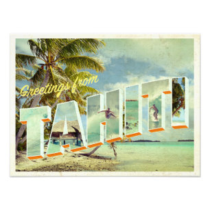 Postal de la foto del vintage de Tahití