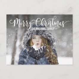 Postal de la foto moderna de la festividad navideñ