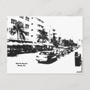Postal de la franja en la playa sur, miami