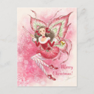 Postal de la hada del navidad