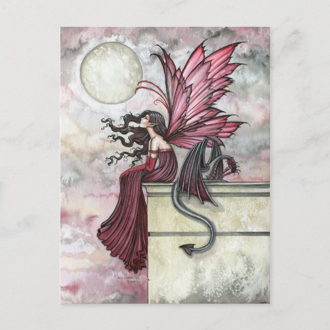 Postal de la hada Ruby Inquieta y el dragón (Anverso)