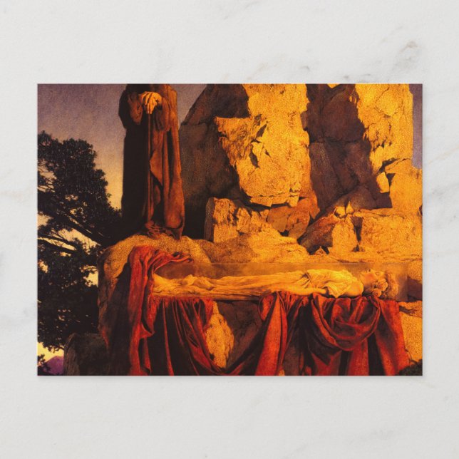 Postal De la historia de Blancanieves, 1912 por Parrish (Anverso)