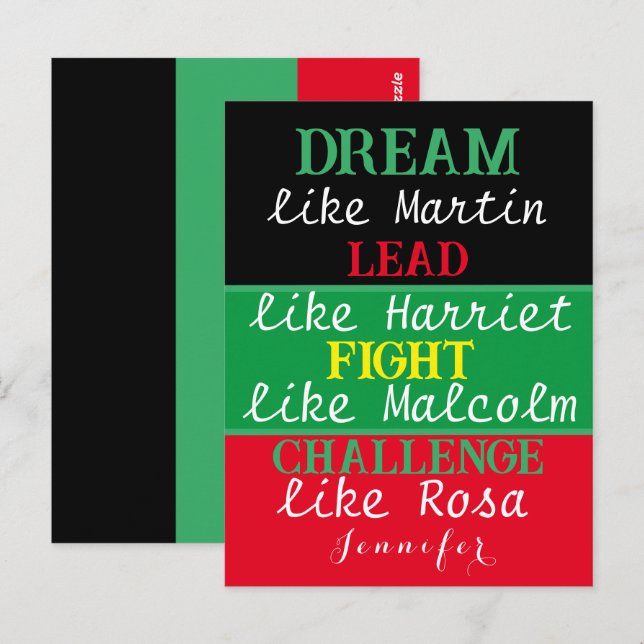 Postal de la historia negra BLM legada negra (Anverso / Reverso)