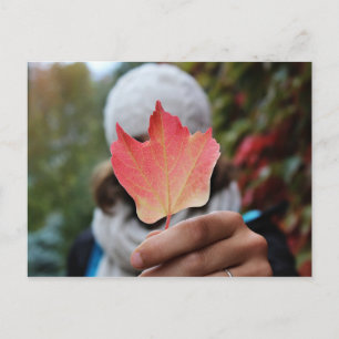 postal de la hoja de otoño