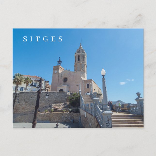 Postal de la iglesia de Sitges (Anverso)