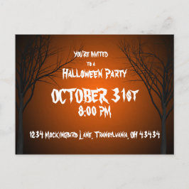 Postal de la invitación de Halloween