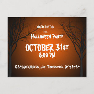 Postal de la invitación de Halloween