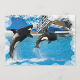 Postal de la invitación de la ballena