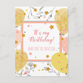 postal de la invitación de la fiesta de cumpleaños