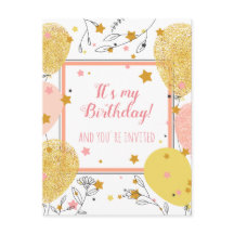 postal de la invitación de la fiesta de cumpleaños