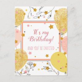 postal de la invitación de la fiesta de cumpleaños