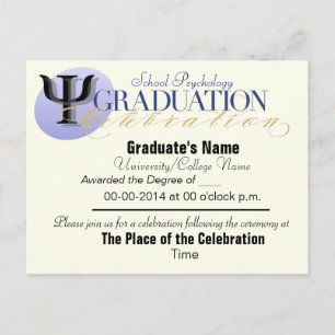Postal de la invitación de la graduación de la