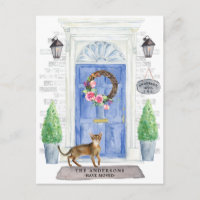 Postal de la Invitación de movimiento de un gato a