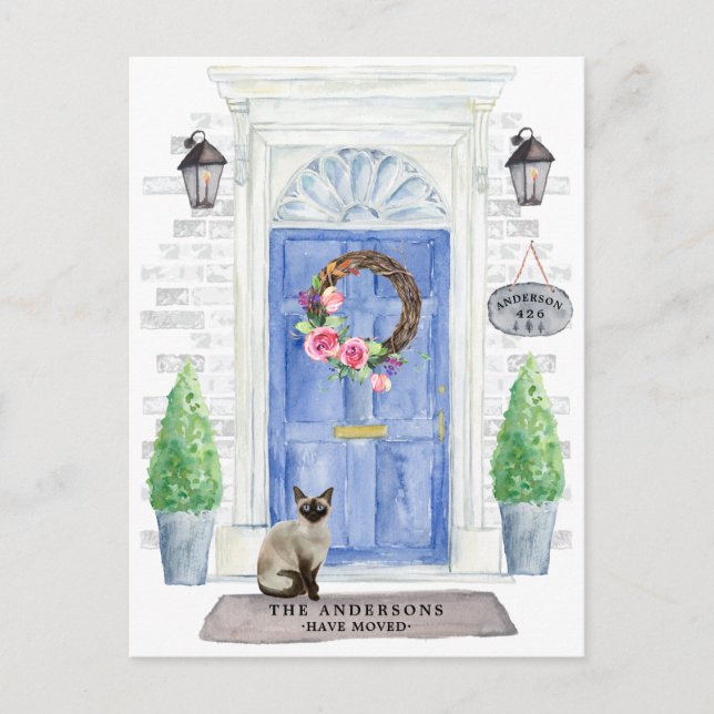 Postal de la Invitación siamesa para gatos en movi (Anverso)