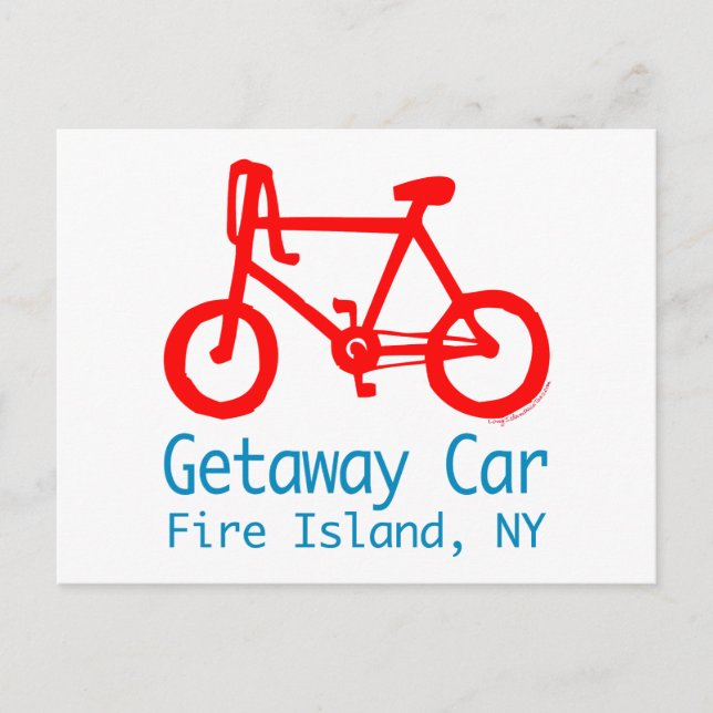 Postal de la Isla de Fuego Bicicleta (Anverso)