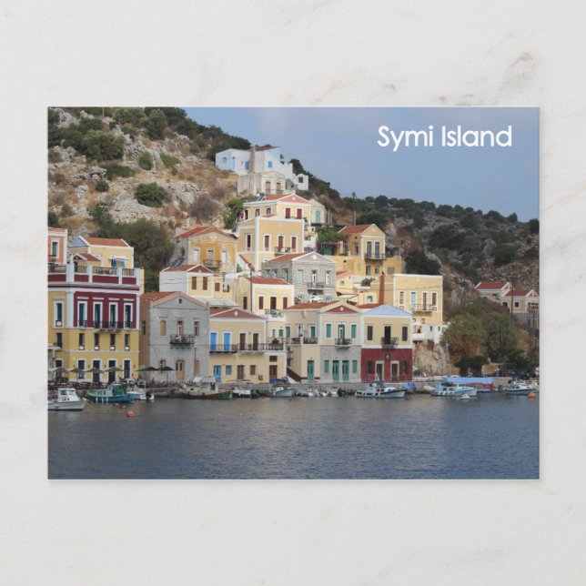 Postal de la isla Symi en Grecia (Anverso)