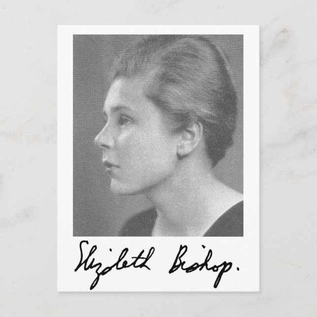 Postal de la joven Elizabeth Bishop y firma (Anverso)