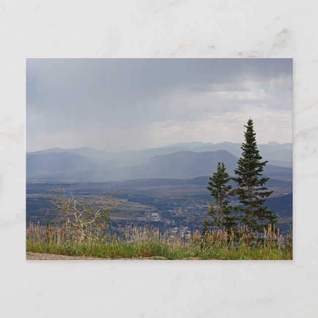 Postal de la lluvia veraniega en las montañas (Anverso)