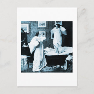 Postal de la lucha contra el almohadón de la fotog