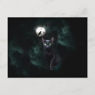 Postal de la luna del gato negro