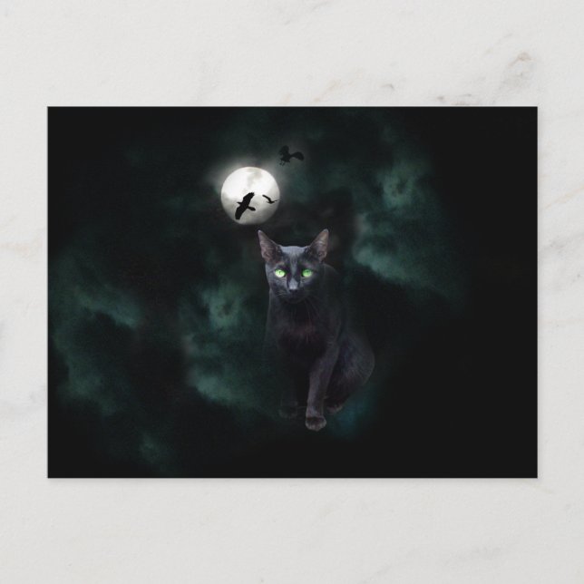 Postal de la luna del gato negro (Anverso)