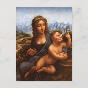 Postal de la Madonna del hilandero de Da Vinci