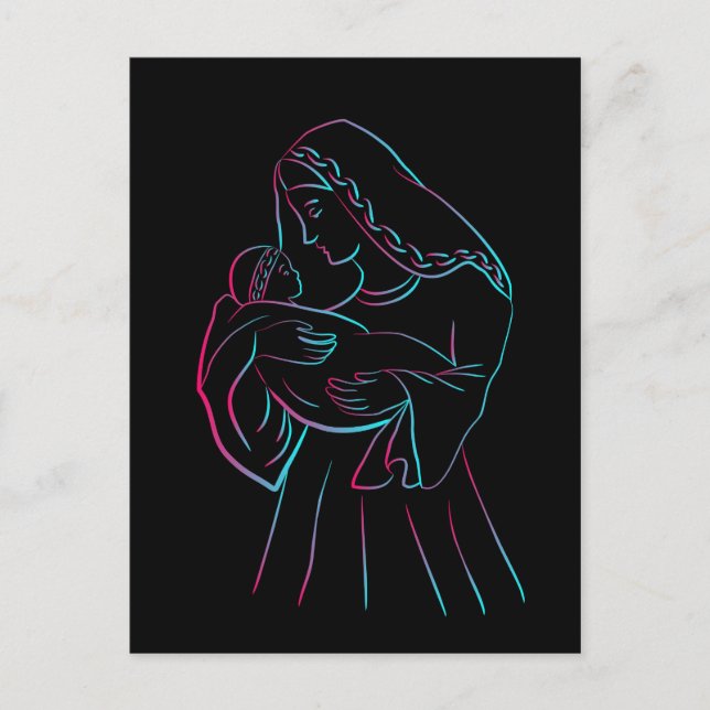 postal de la madre y el hijo (Anverso)