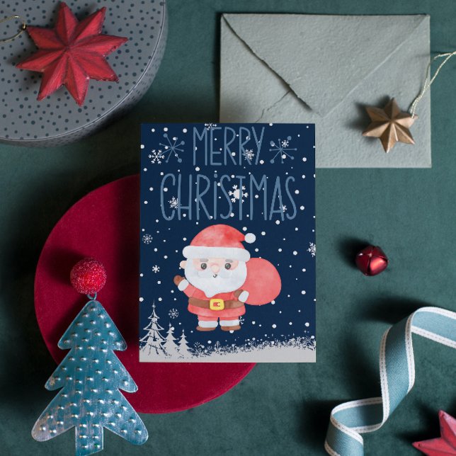 Postal de la Marina de Navidades Cute Santa Claus (Subido por el creador)