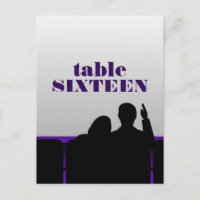 Postal de la mesa de cine, morado