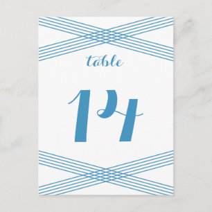 Postal de la mesa de deco azul moderno