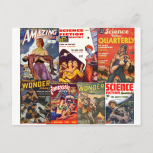 postal de la mezcla clásica de ciencia ficción