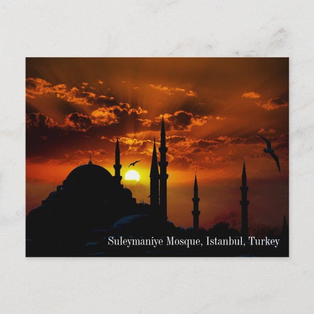 postal de la Mezquita de Suleymaniye en Turquía (Anverso)