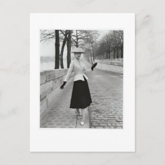 postal de la moda de los años 50