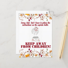 Postal de la mujer de arte de la divertida línea s