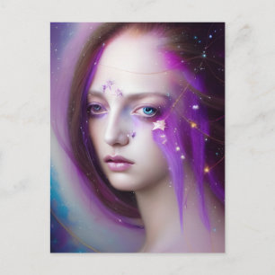 Postal de la mujer de las galaxias