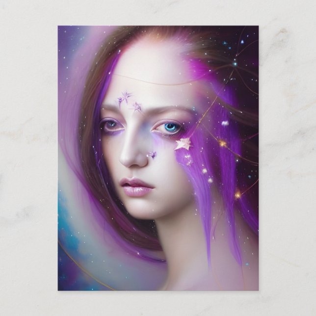 Postal de la mujer de las galaxias (Anverso)