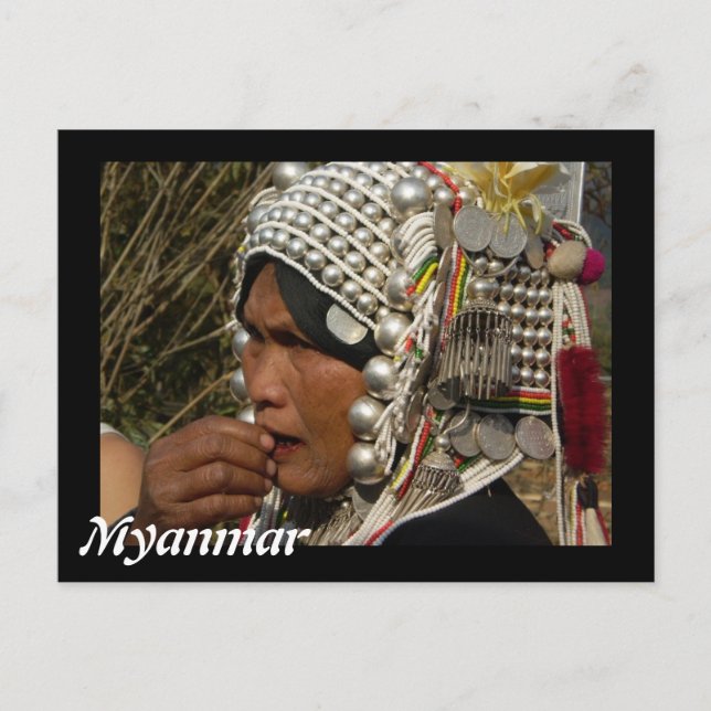 Postal de la mujer de Myanmar (Anverso)