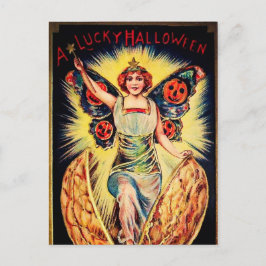 Postal de la navidad de Halloween vintage