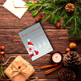 Postal de la nieve del árbol de Navidad de Santa C